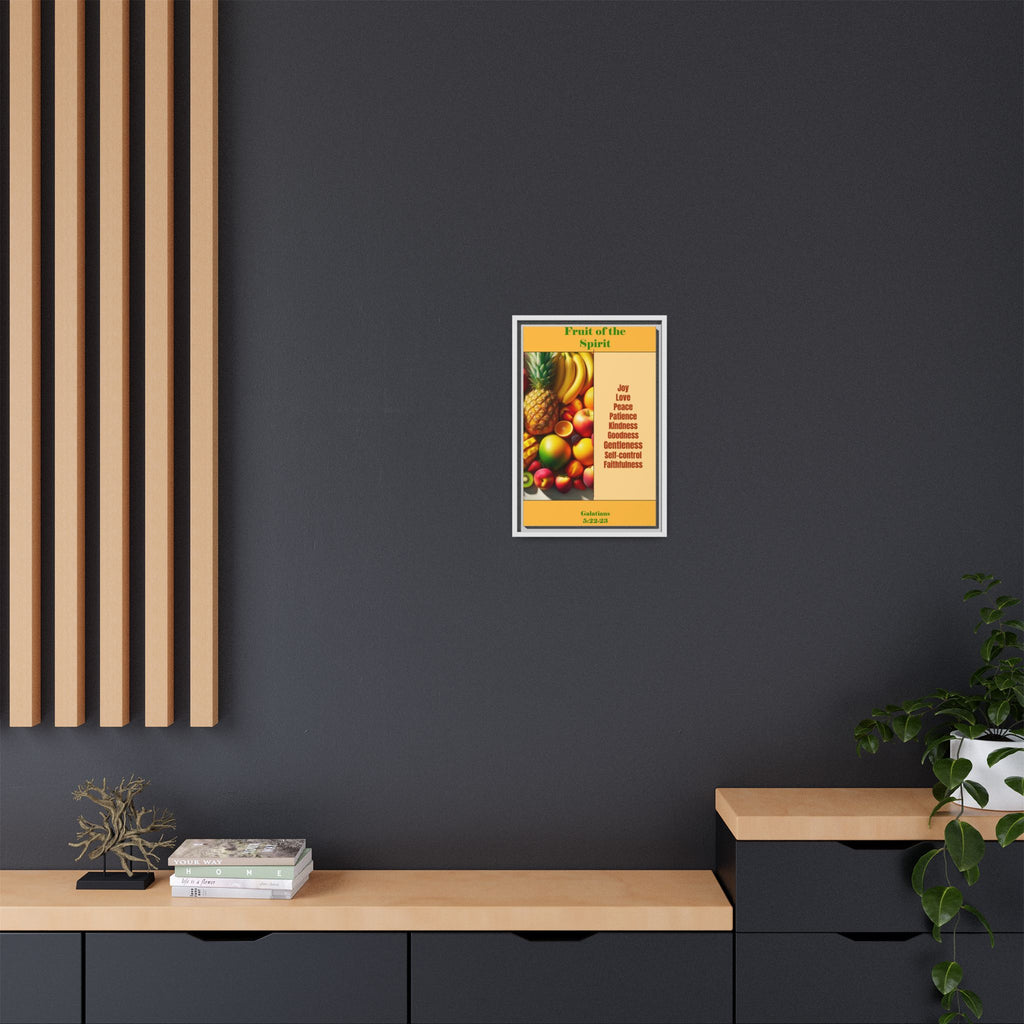 Fruit of the Spirit Framed Canvas Print — Christian Scripture Wall Art (Galatians 5:22-23)