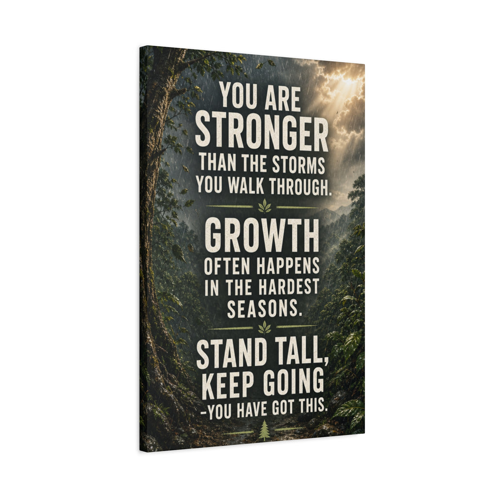 Inspirational Canvas Wall Art - "You Are Stronger" Motivational Quote