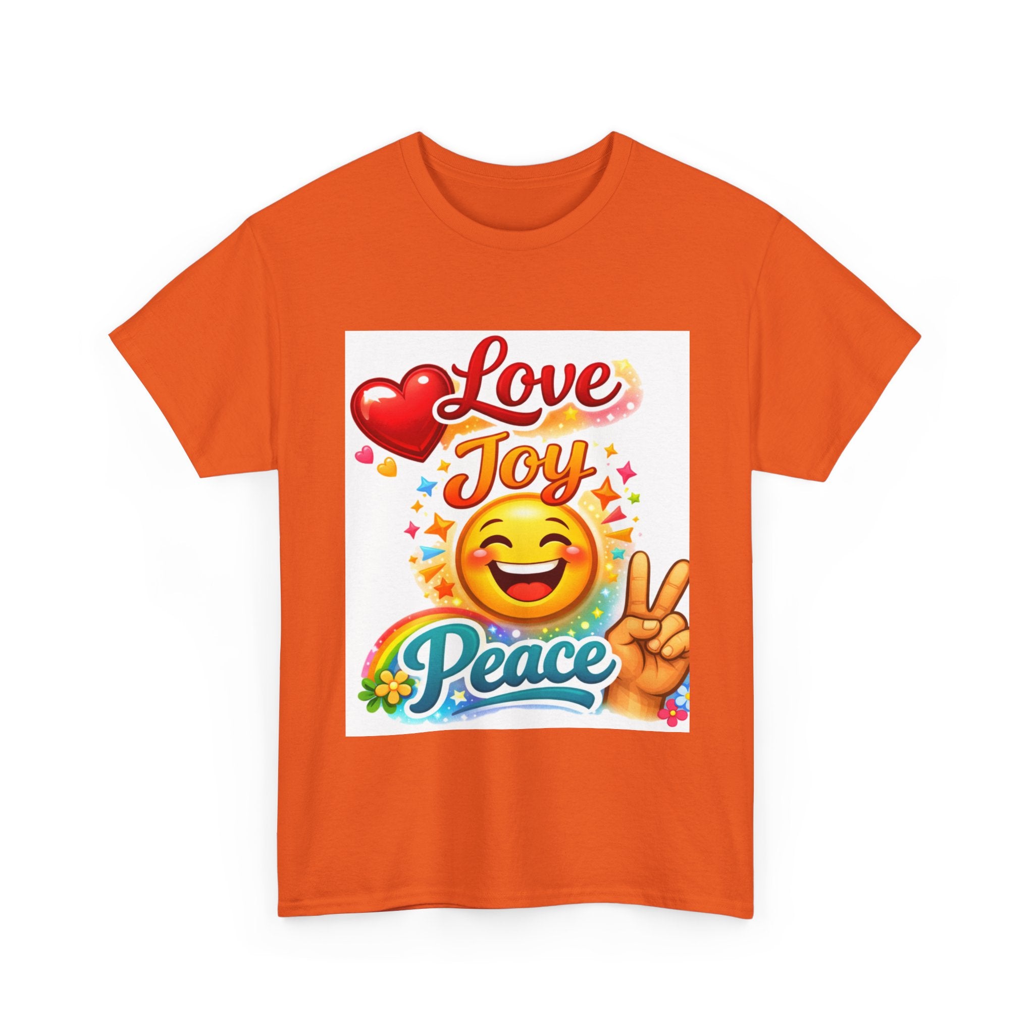 Love Joy Peace Emoji T‑Shirt — Retro Peace Sign Graphic Tee