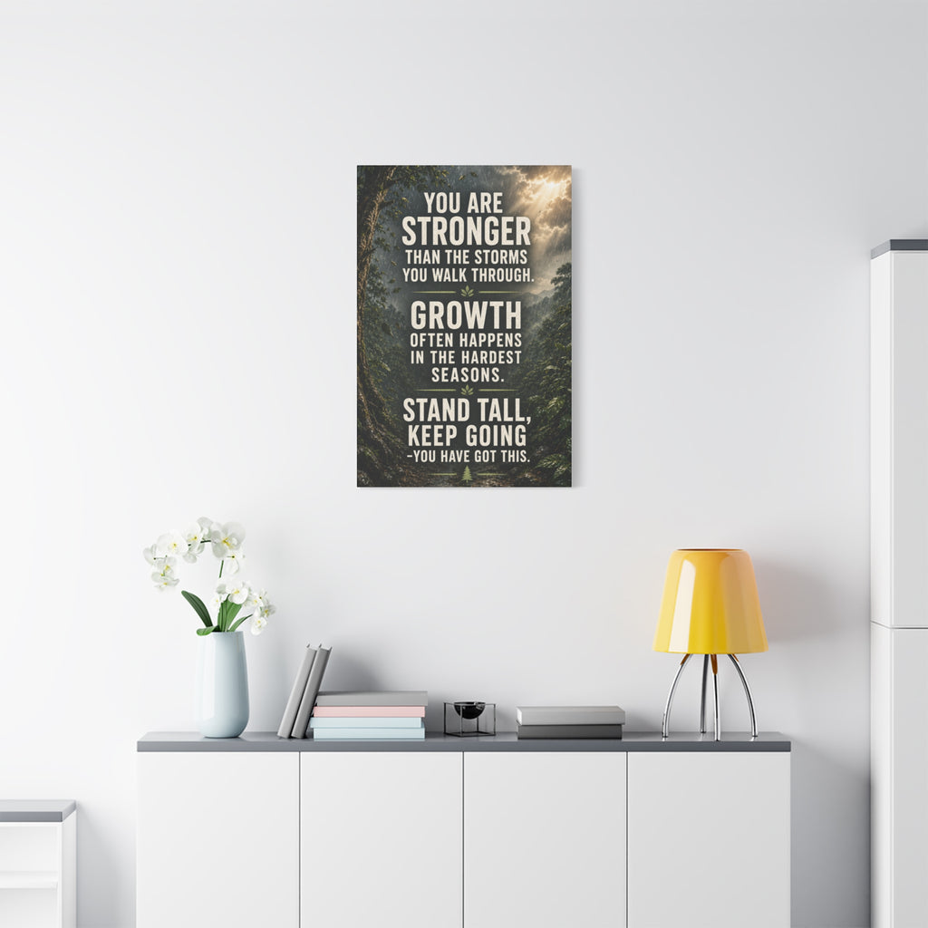 Inspirational Canvas Wall Art - "You Are Stronger" Motivational Quote