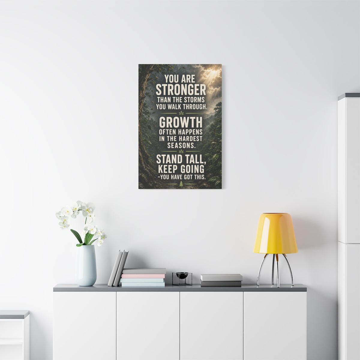 Inspirational Canvas Wall Art - "You Are Stronger" Motivational Quote