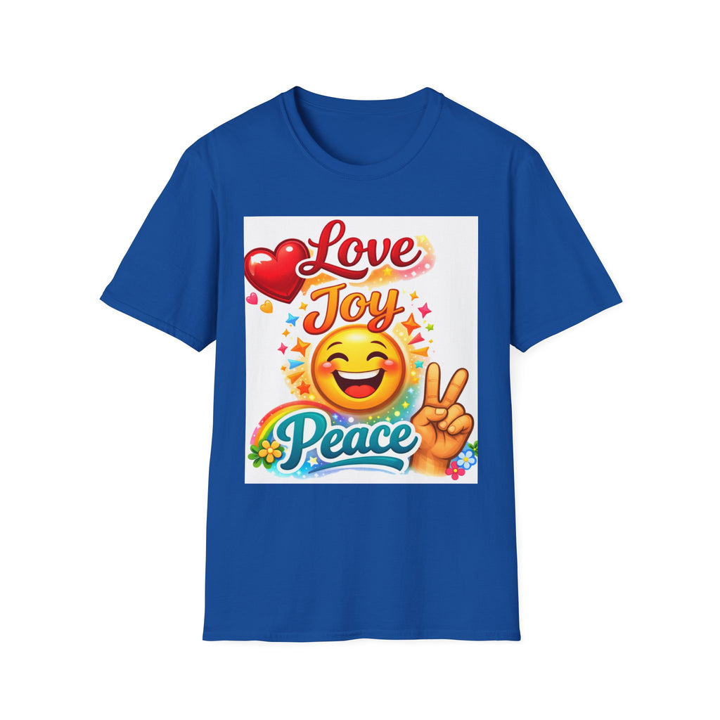 Love Joy Peace T-Shirt — Retro Emoji Heart Peace Sign Graphic Tee