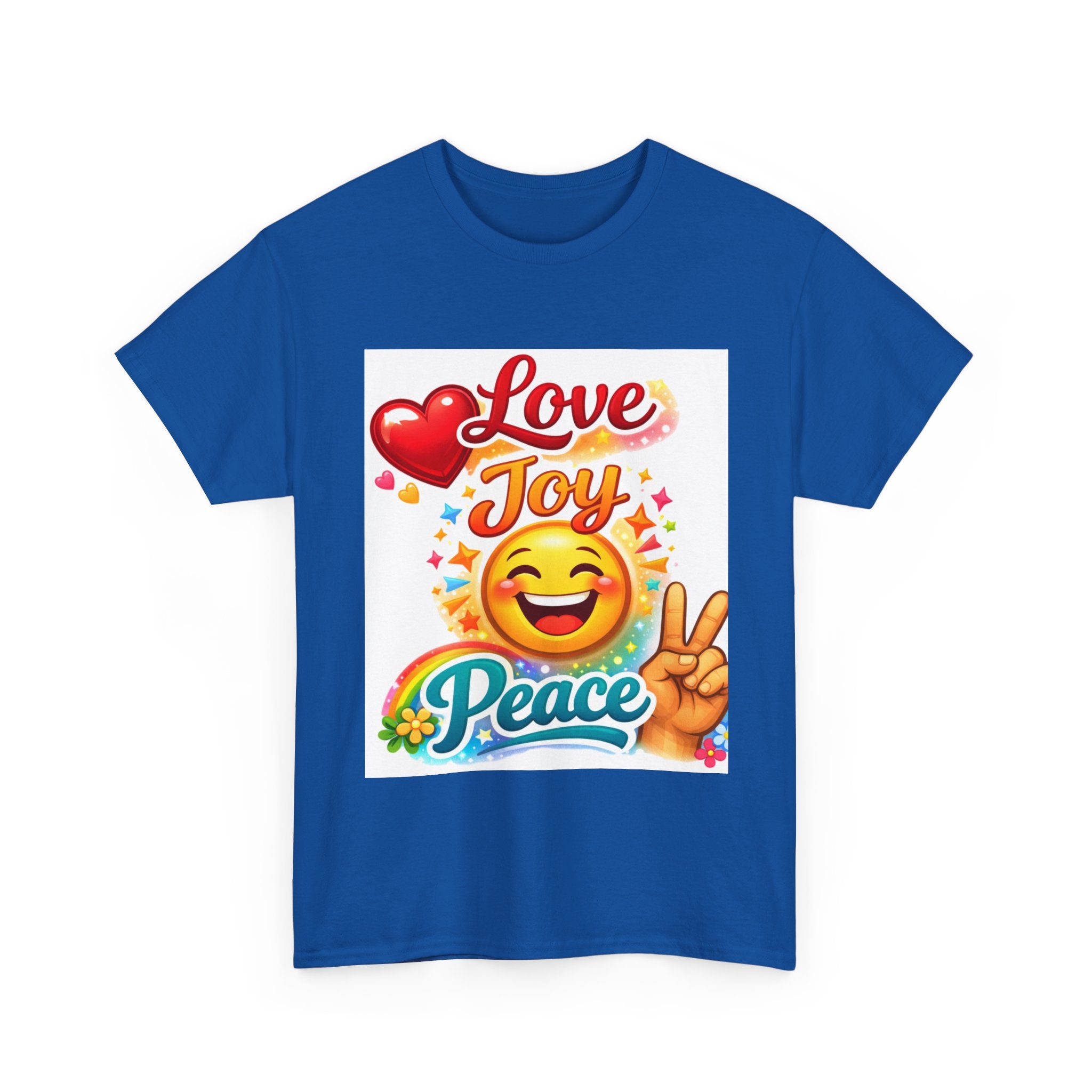 Love Joy Peace Emoji T‑Shirt — Retro Peace Sign Graphic Tee