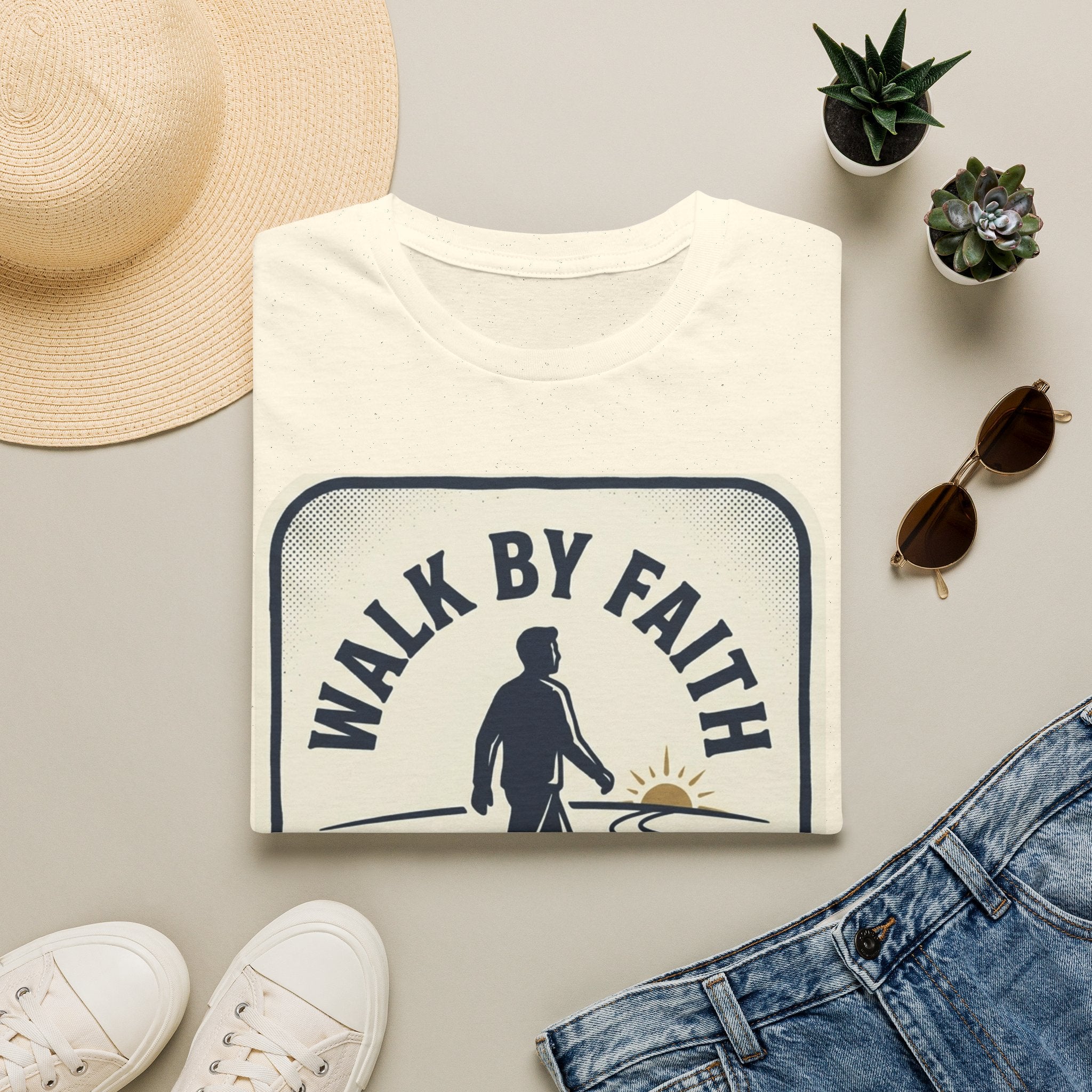 Walk By Faith Bible T-Shirt — Inspirational Christian Tee, Encouraging Faith-Based Daily Wear