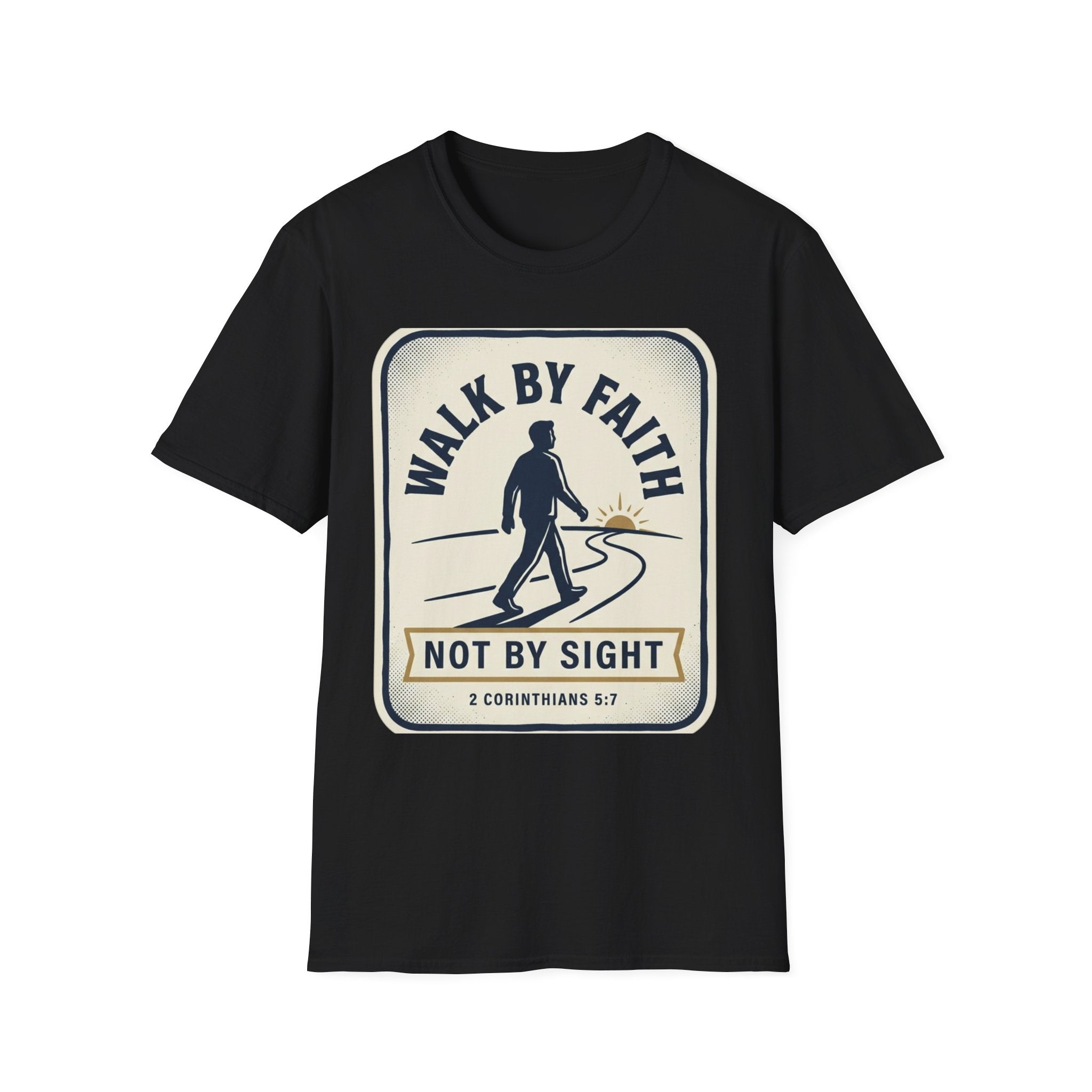 Walk By Faith Bible T-Shirt — Inspirational Christian Tee, Encouraging Faith-Based Daily Wear