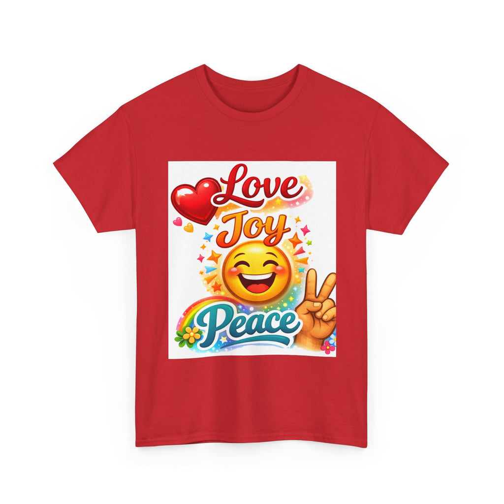 Love Joy Peace Emoji T‑Shirt — Retro Peace Sign Graphic Tee