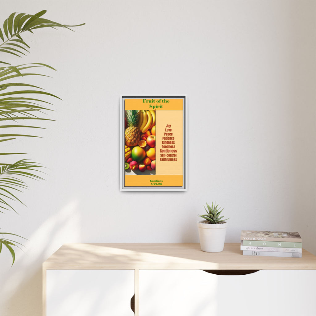 Fruit of the Spirit Framed Canvas Print — Christian Scripture Wall Art (Galatians 5:22-23)