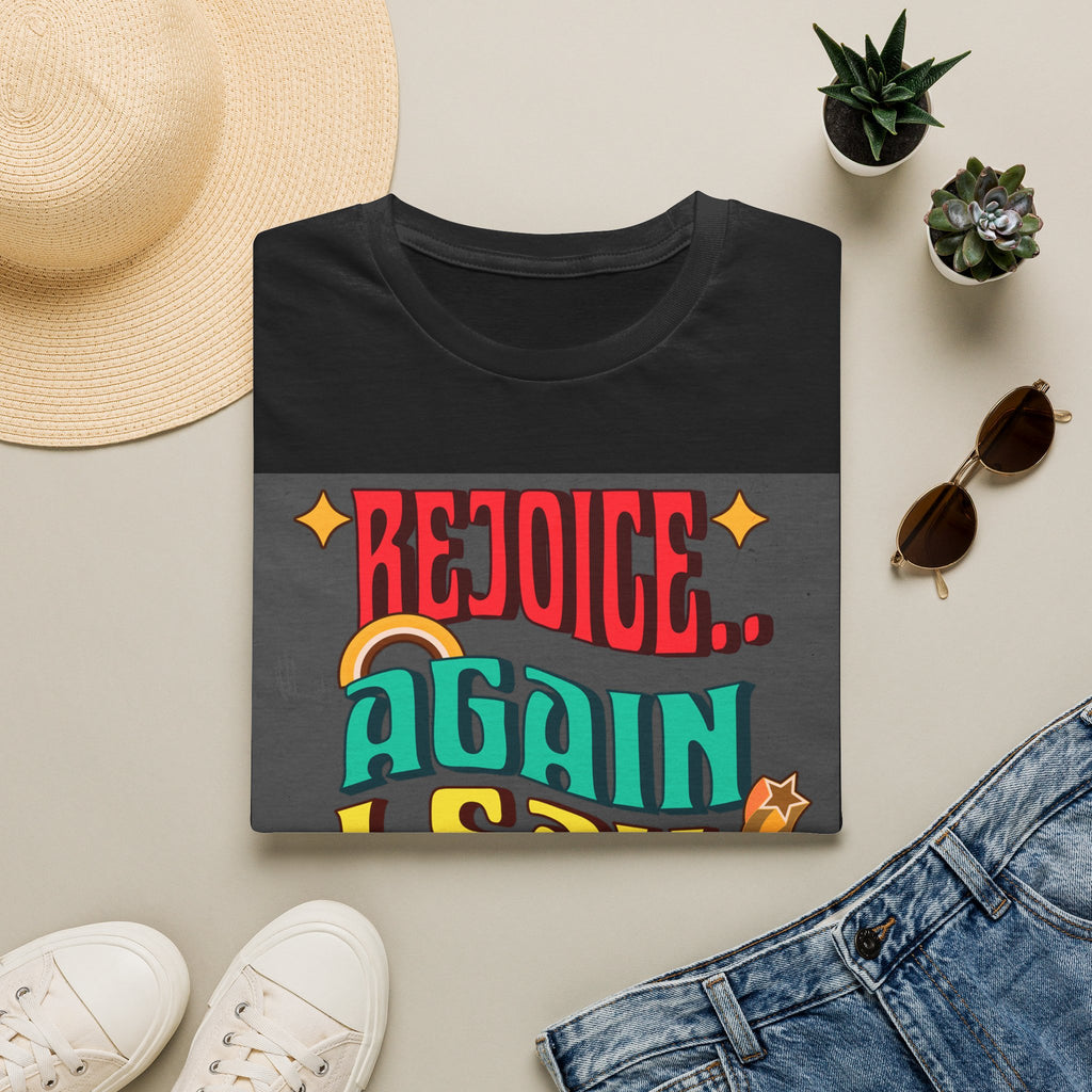 Bible verse print T-Shirt, Rejoice, Again I Say Rejoice