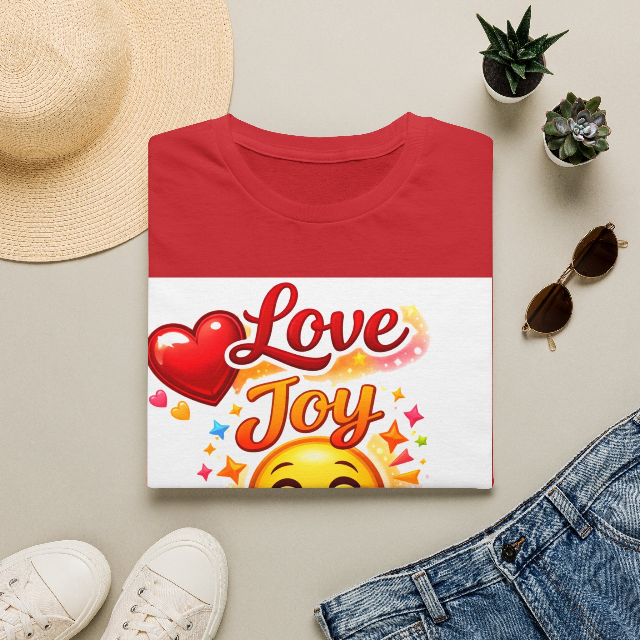 Love Joy Peace T-Shirt — Retro Emoji Heart Peace Sign Graphic Tee