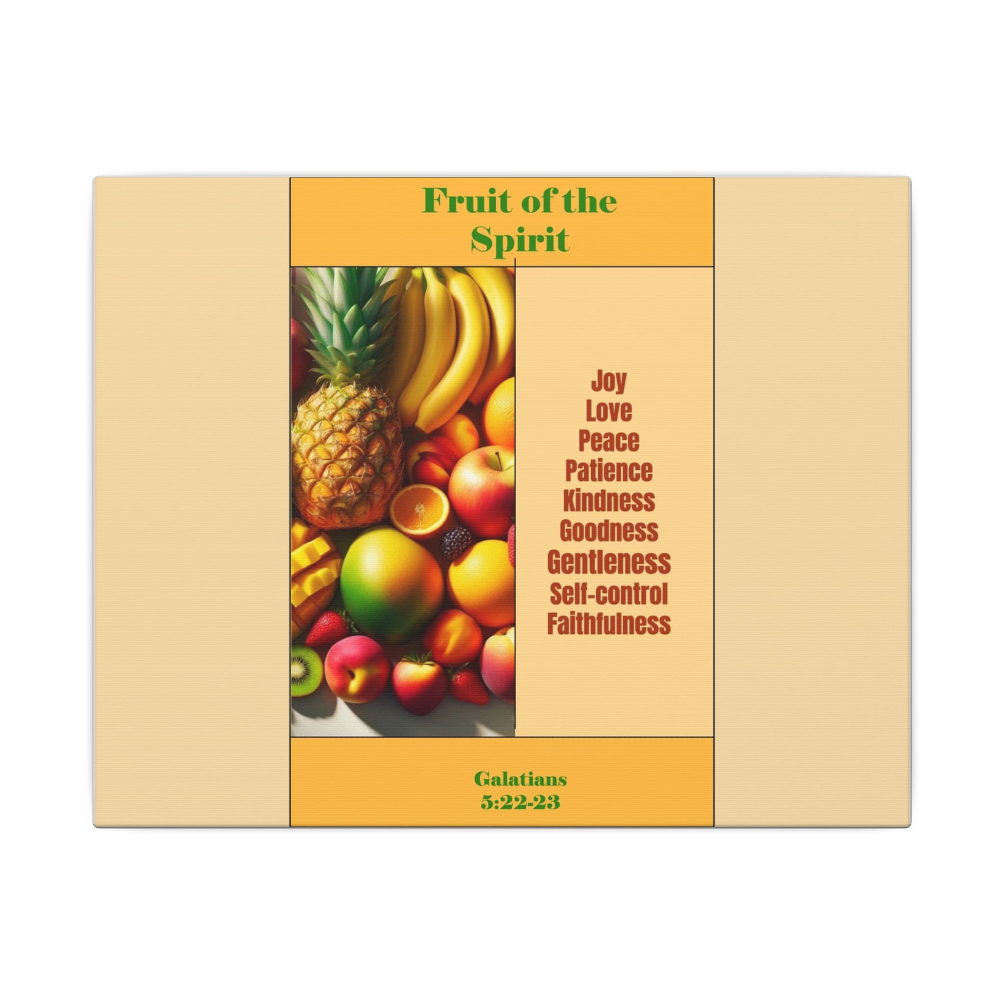 Fruit of the Spirit Canvas Print — Christian Wall Art with Scripture (Galatians 5:22-23)