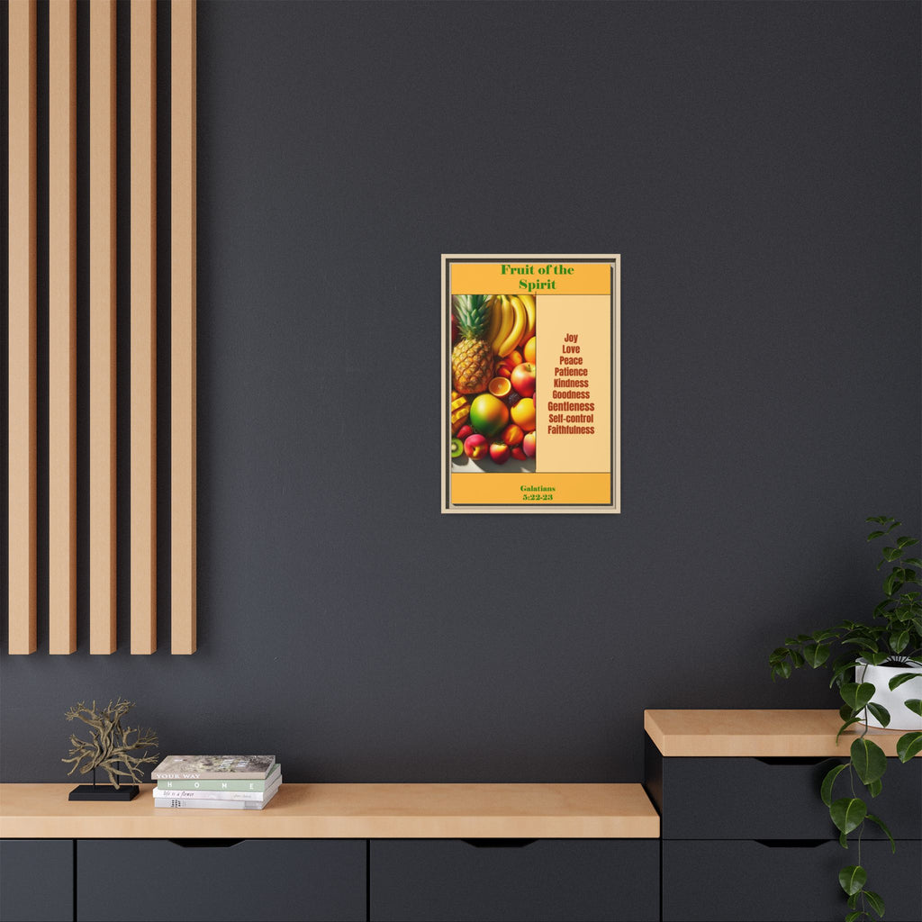 Fruit of the Spirit Framed Canvas Print — Christian Scripture Wall Art (Galatians 5:22-23)