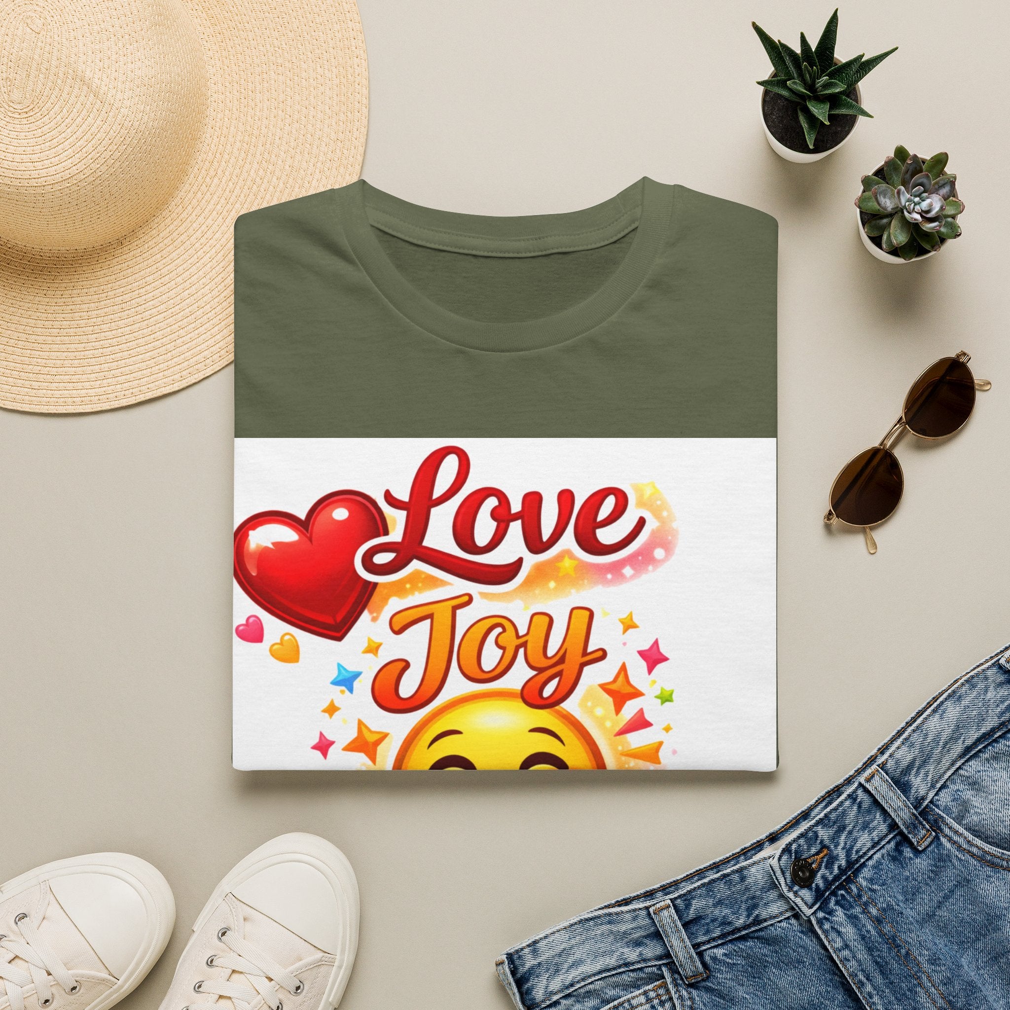 Love Joy Peace T-Shirt — Retro Emoji Heart Peace Sign Graphic Tee