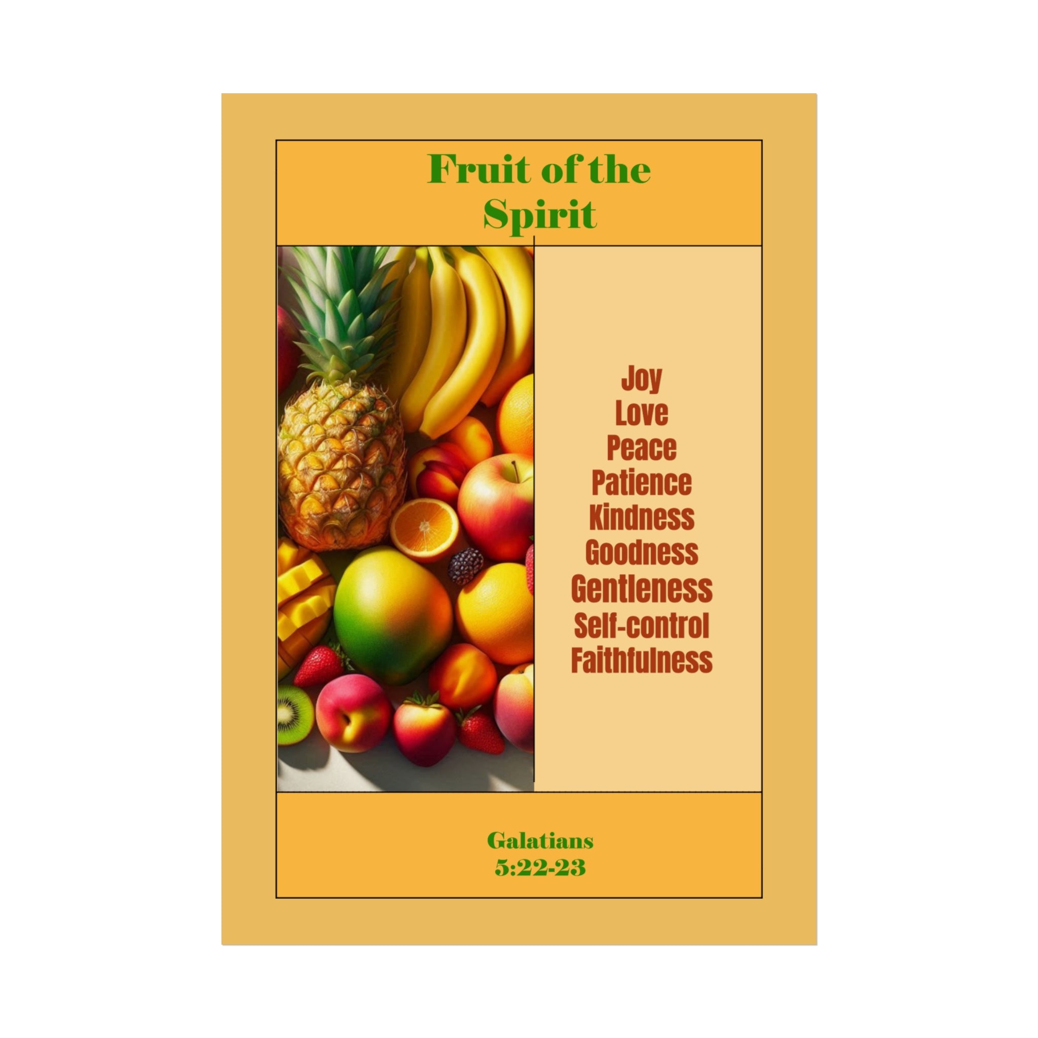 Fruit of the Spirit Poster — Christian Inspirational Wall Art (Galatians 5:22-23)