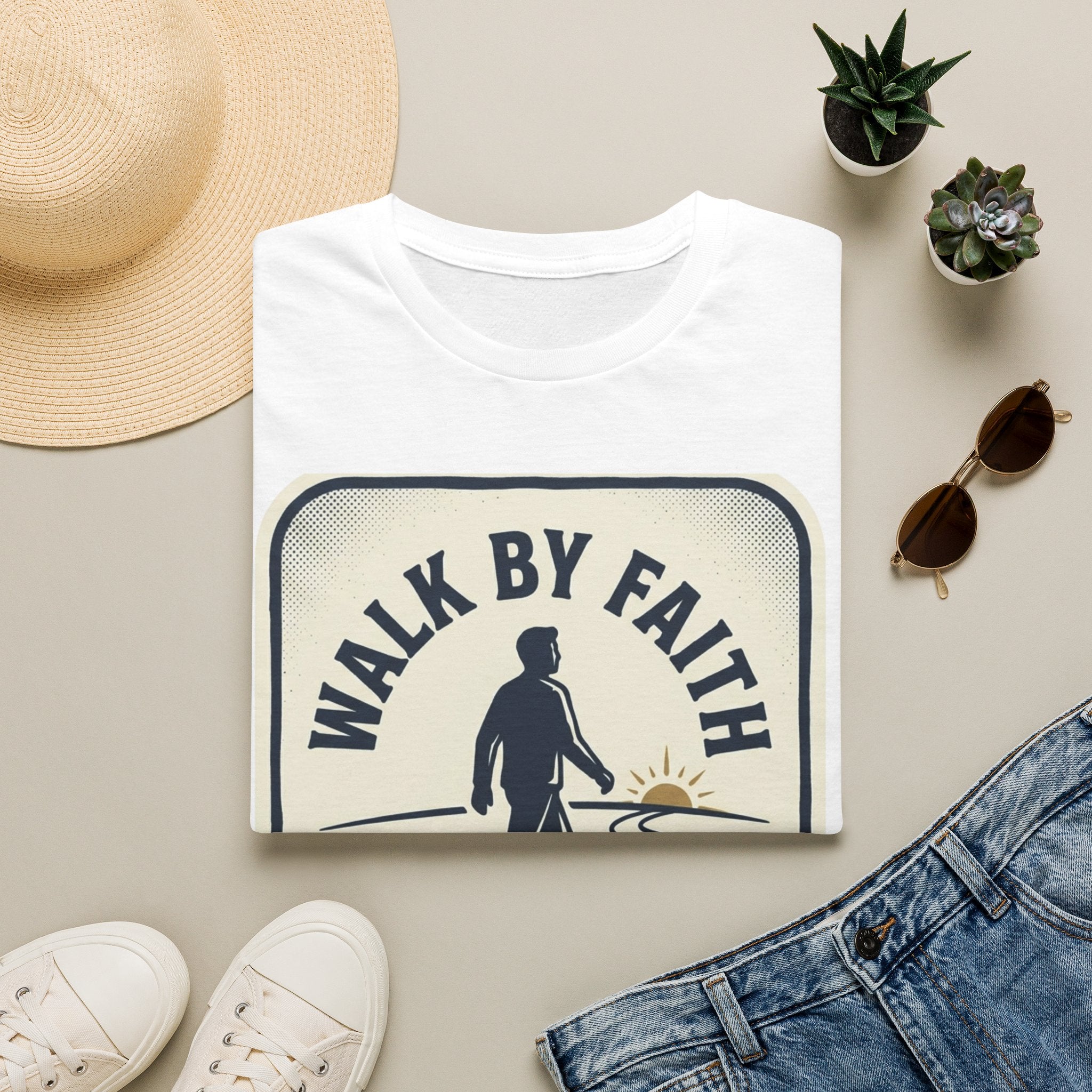 Walk By Faith Bible T-Shirt — Inspirational Christian Tee, Encouraging Faith-Based Daily Wear