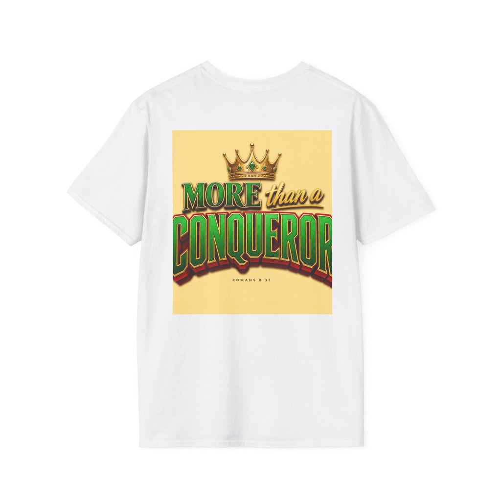 Classic T-Shirt with the scriptural message, "More than a Conqueror"