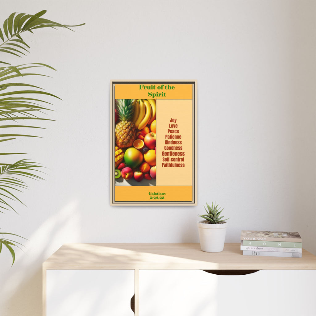 Fruit of the Spirit Framed Canvas Print — Christian Scripture Wall Art (Galatians 5:22-23)