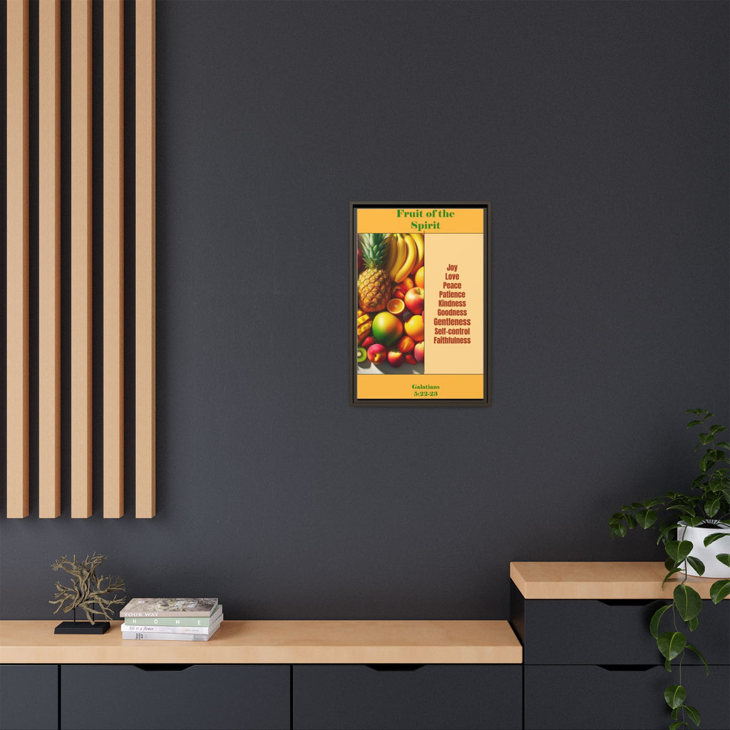 Fruit of the Spirit Framed Canvas Print — Christian Scripture Wall Art (Galatians 5:22-23)