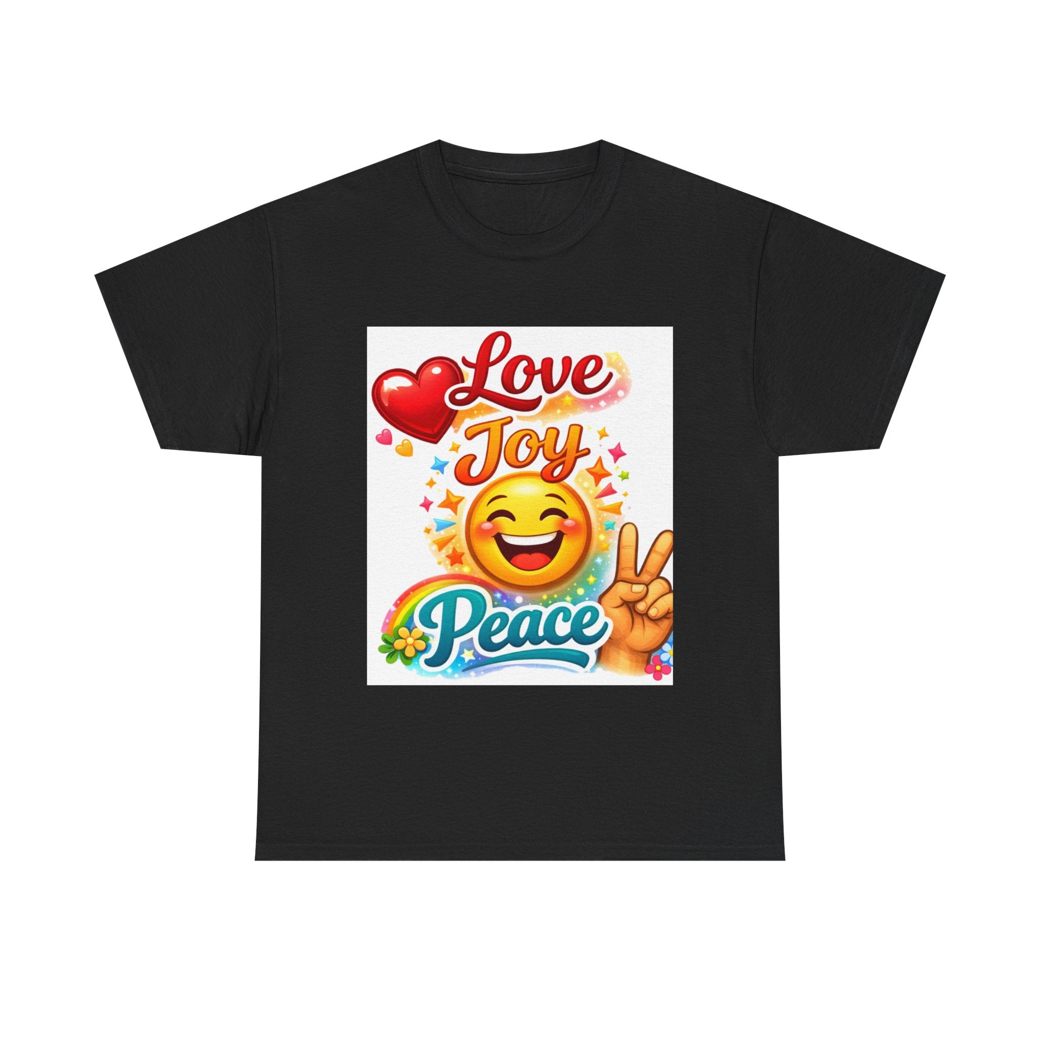 Love Joy Peace Emoji T‑Shirt — Retro Peace Sign Graphic Tee