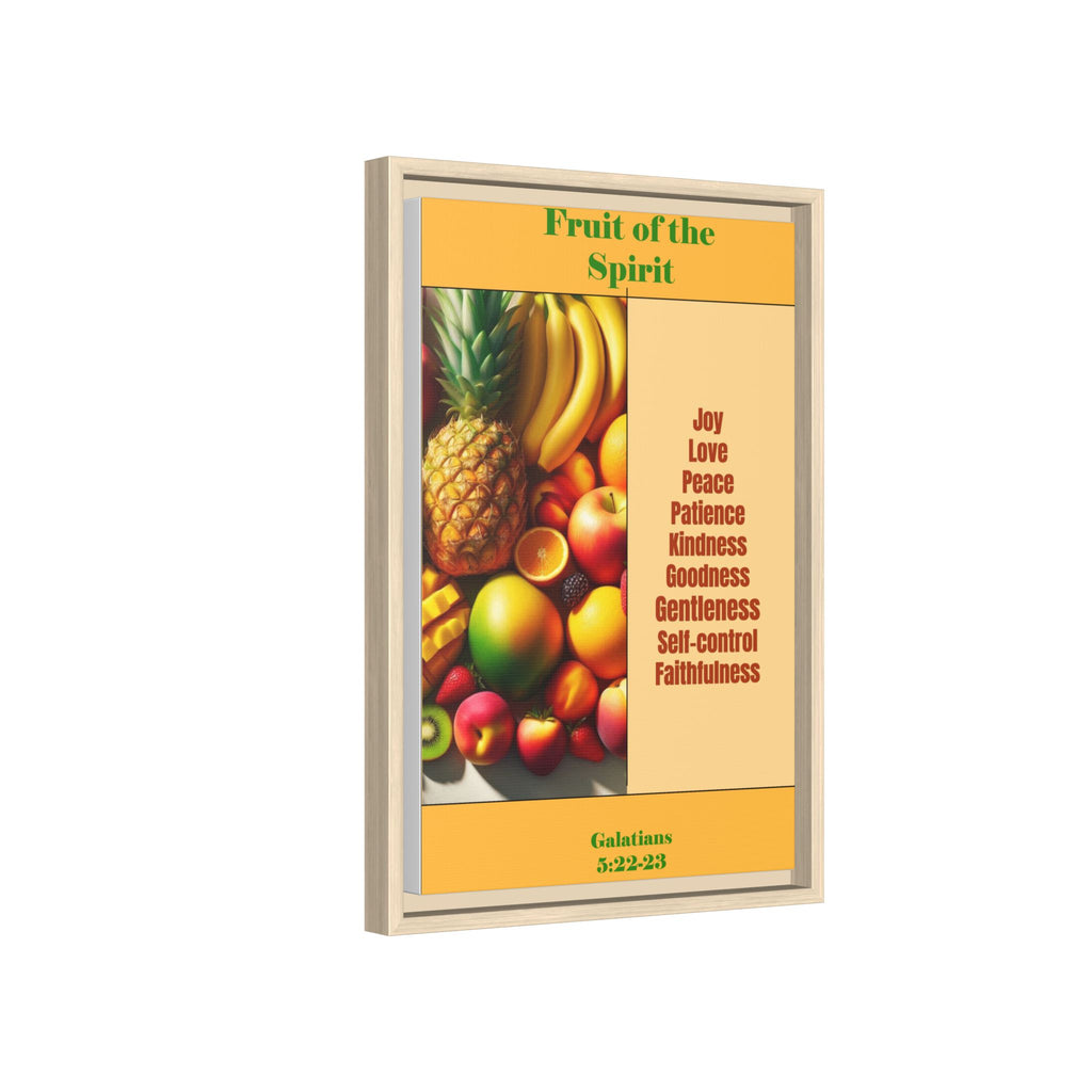 Fruit of the Spirit Framed Canvas Print — Christian Scripture Wall Art (Galatians 5:22-23)