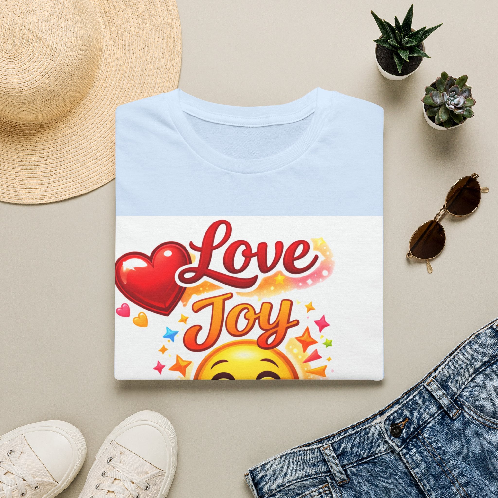 Love Joy Peace T-Shirt — Retro Emoji Heart Peace Sign Graphic Tee