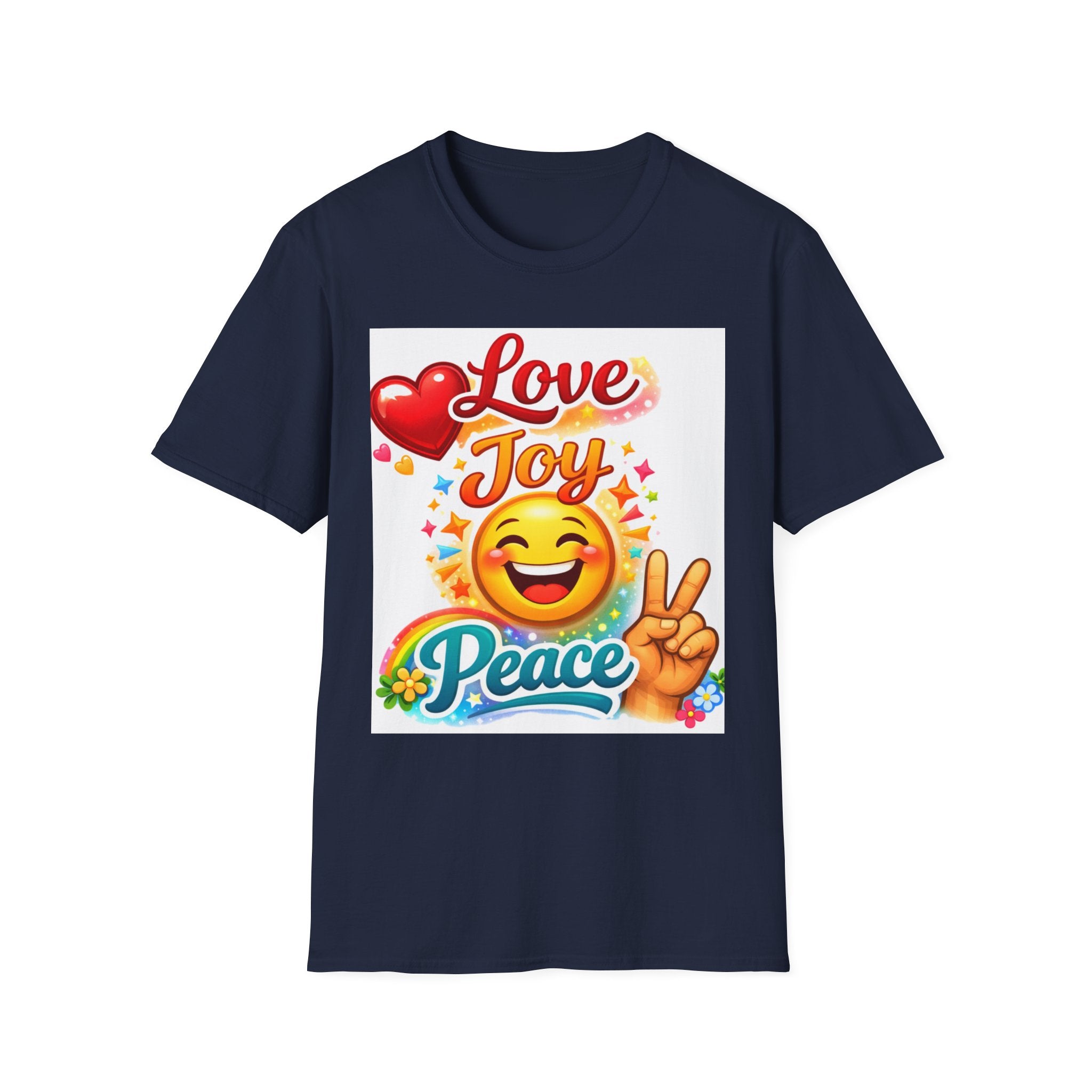 Love Joy Peace T-Shirt — Retro Emoji Heart Peace Sign Graphic Tee