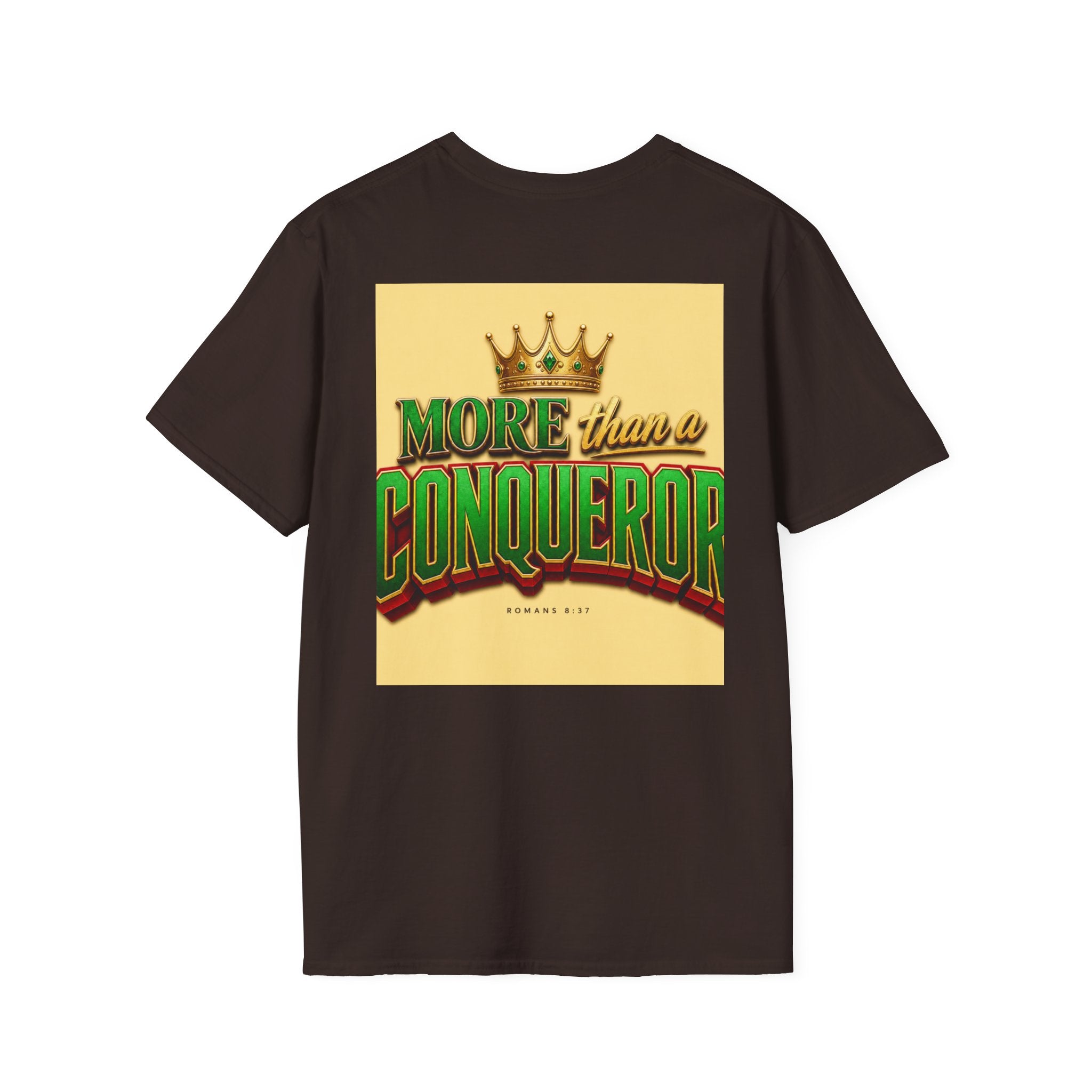 Classic T-Shirt with the scriptural message, "More than a Conqueror"