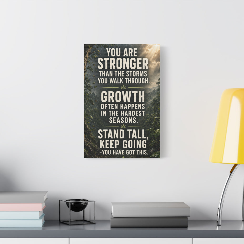 Inspirational Canvas Wall Art - "You Are Stronger" Motivational Quote