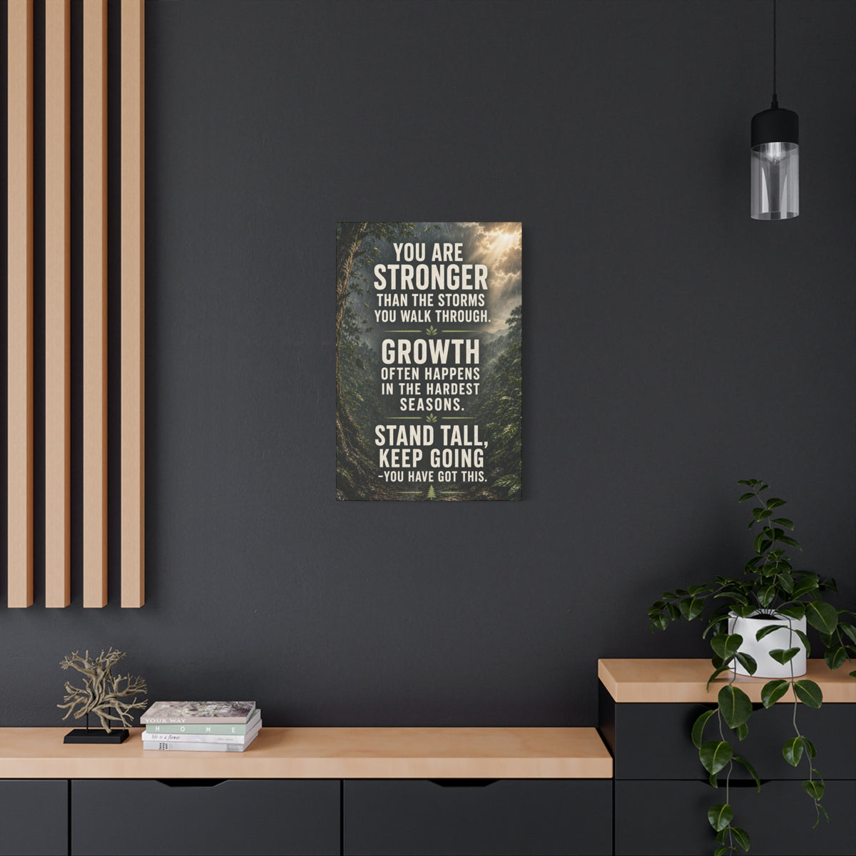 Inspirational Canvas Wall Art - "You Are Stronger" Motivational Quote