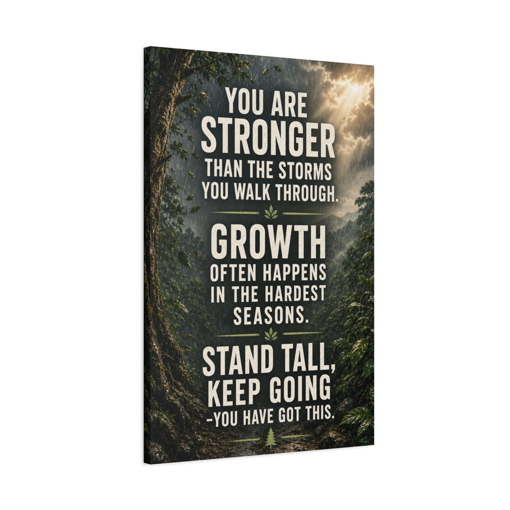 Inspirational Canvas Wall Art - "You Are Stronger" Motivational Quote