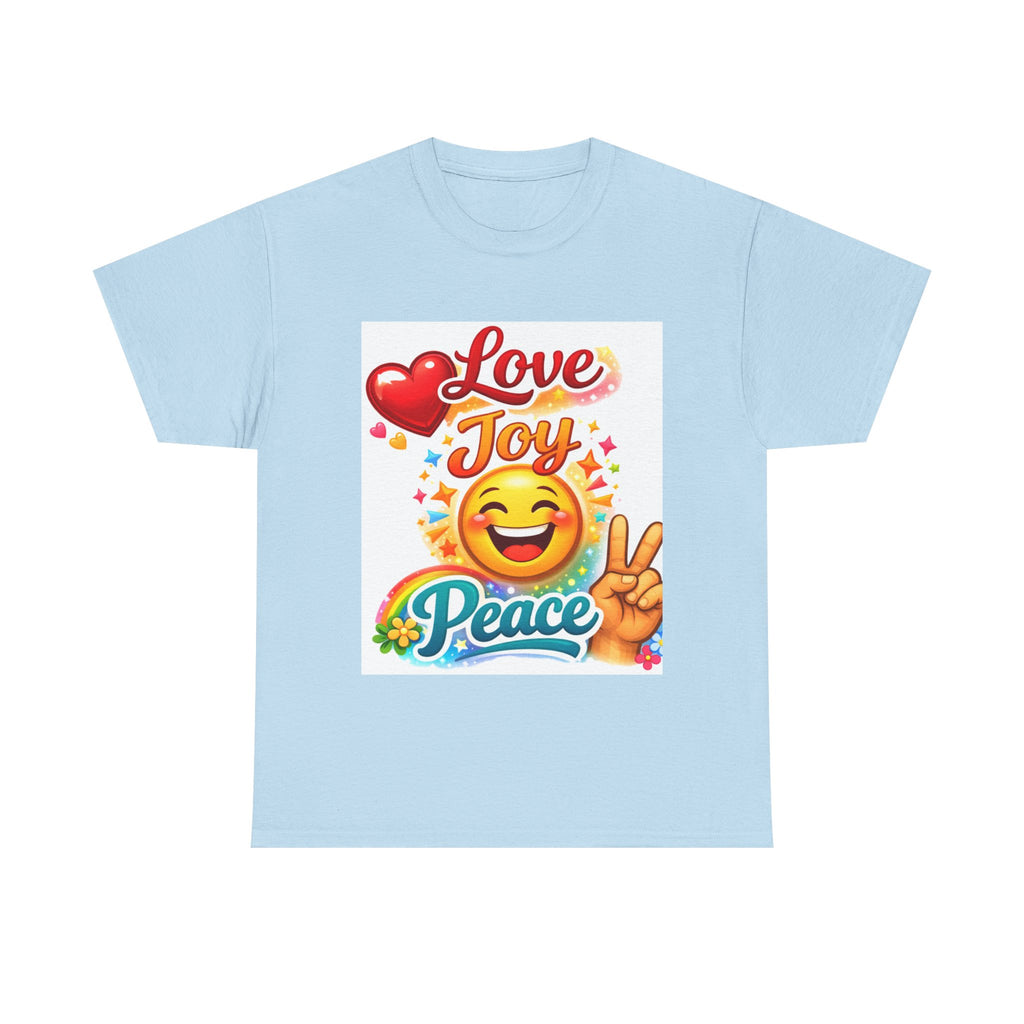 Love Joy Peace Emoji T‑Shirt — Retro Peace Sign Graphic Tee