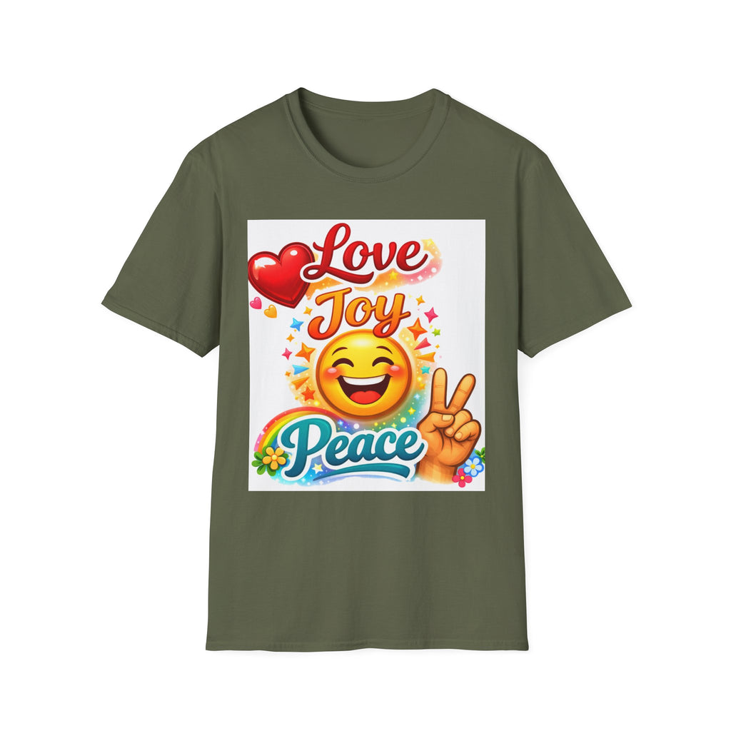 Love Joy Peace T-Shirt — Retro Emoji Heart Peace Sign Graphic Tee