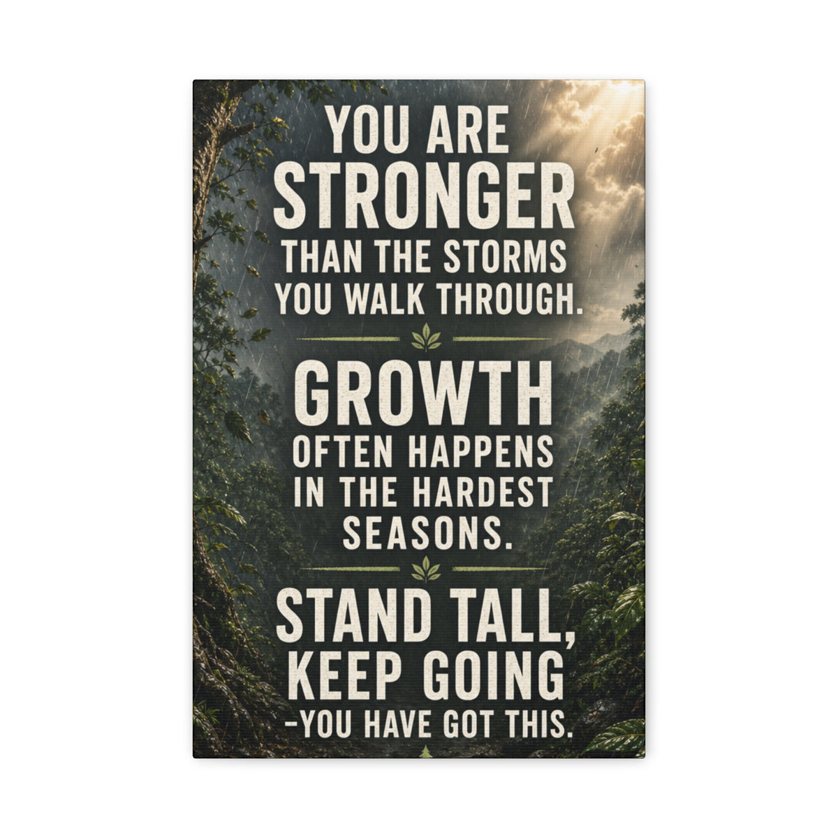 Inspirational Canvas Wall Art - "You Are Stronger" Motivational Quote