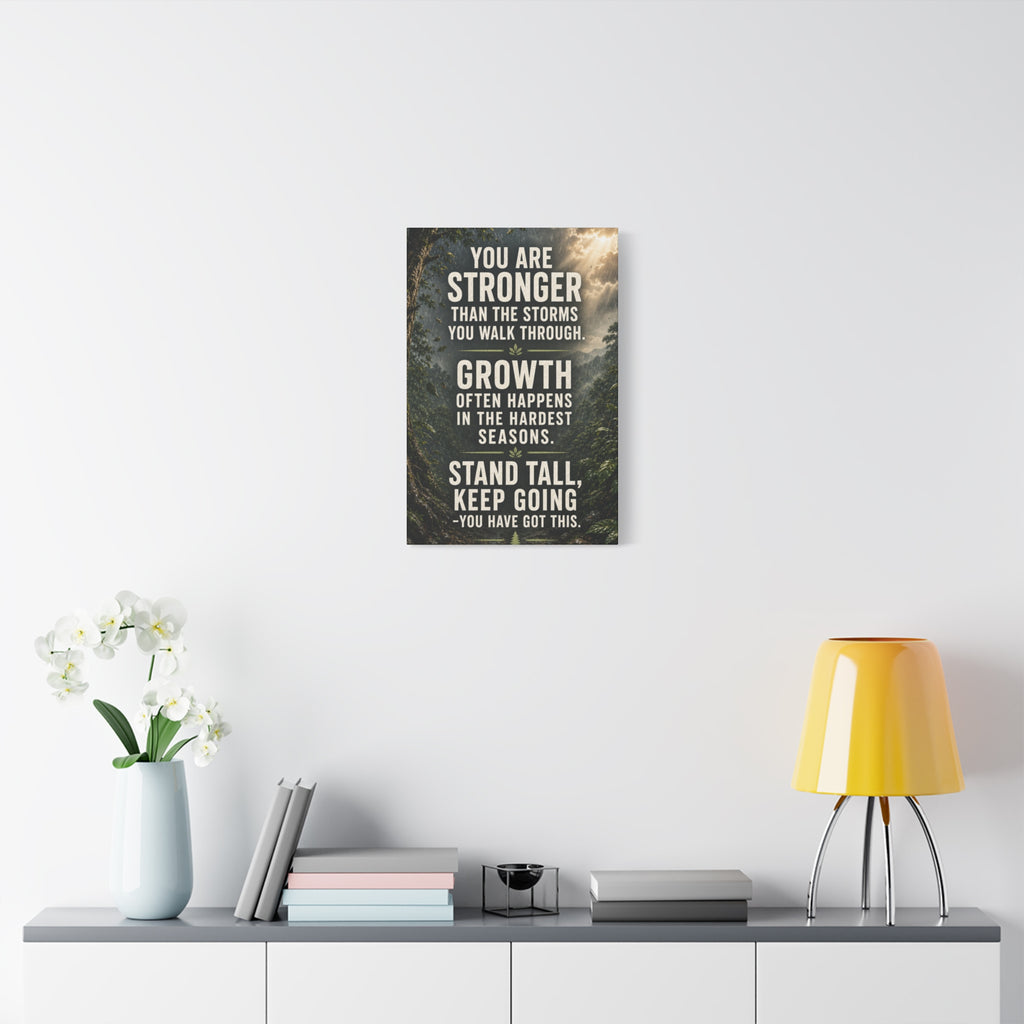 Inspirational Canvas Wall Art - "You Are Stronger" Motivational Quote