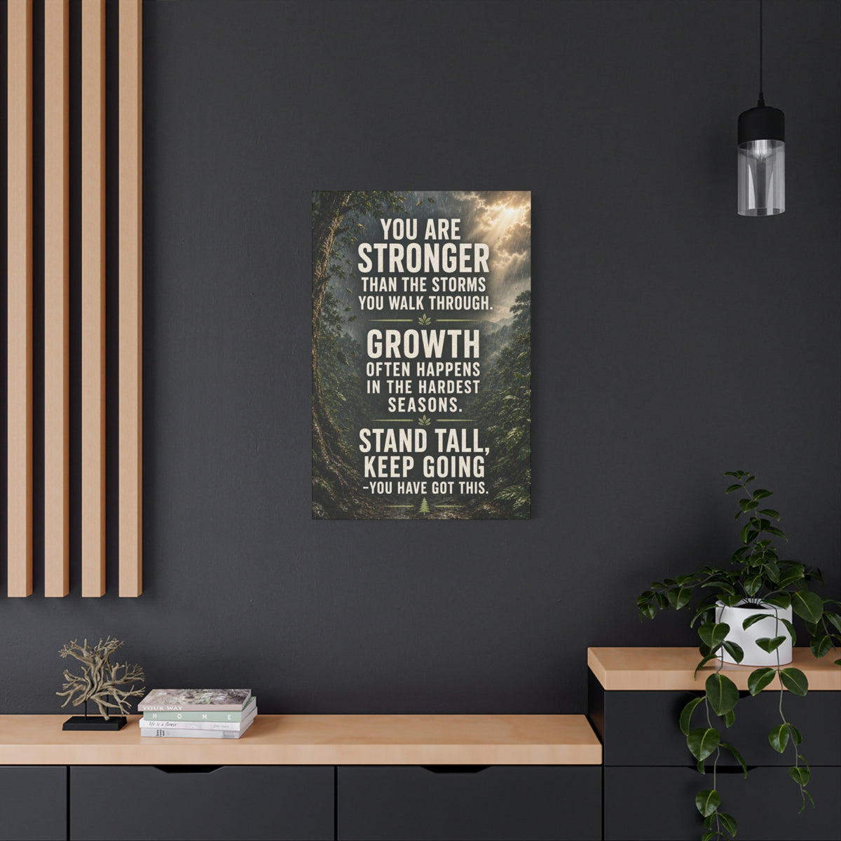 Inspirational Canvas Wall Art - "You Are Stronger" Motivational Quote