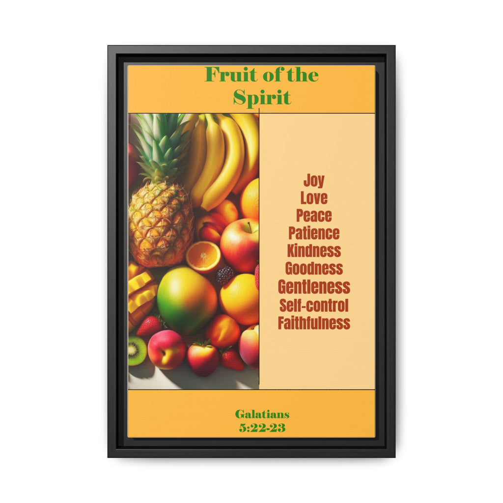 Fruit of the Spirit Framed Canvas Print — Christian Scripture Wall Art (Galatians 5:22-23)