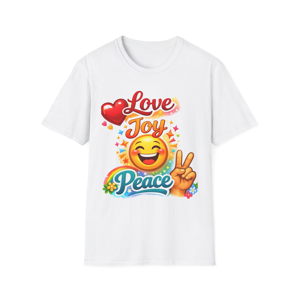 Love Joy Peace T-Shirt — Retro Emoji Heart Peace Sign Graphic Tee