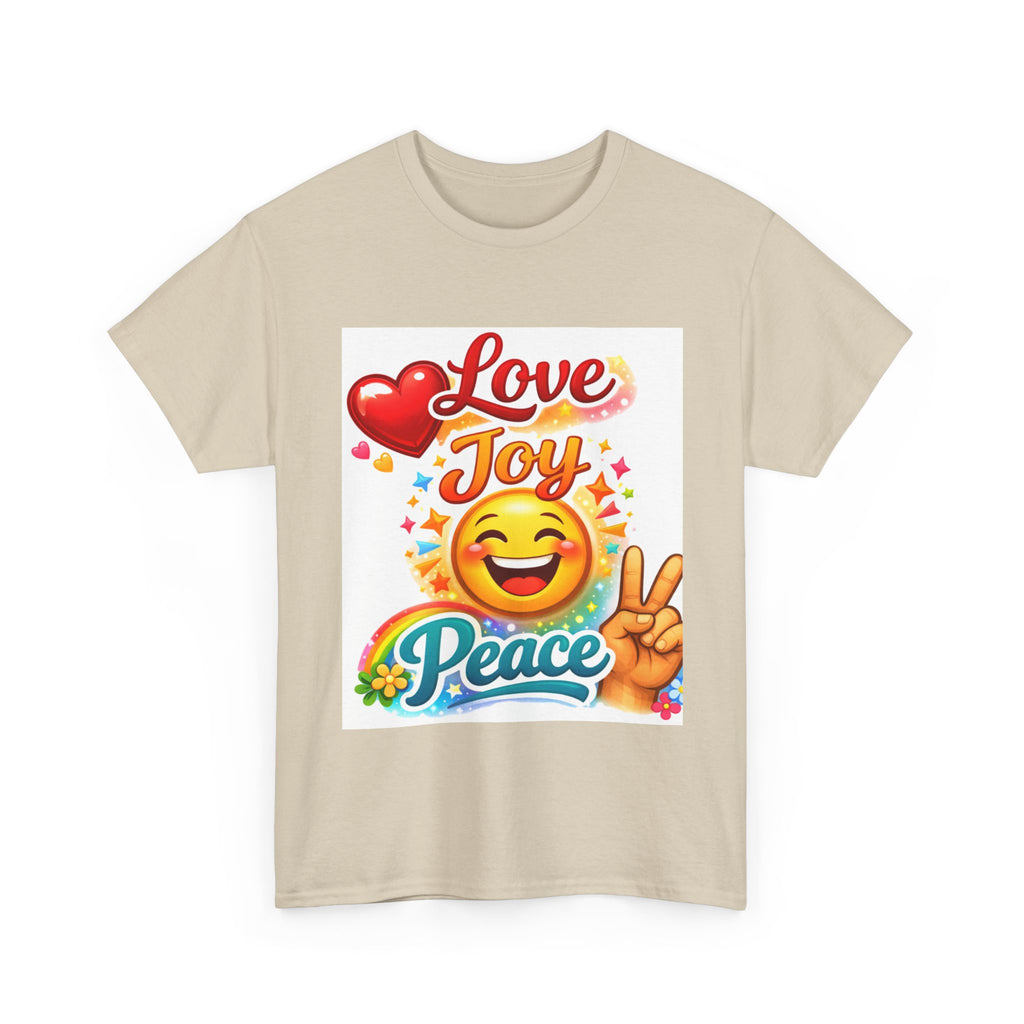 Love Joy Peace Emoji T‑Shirt — Retro Peace Sign Graphic Tee