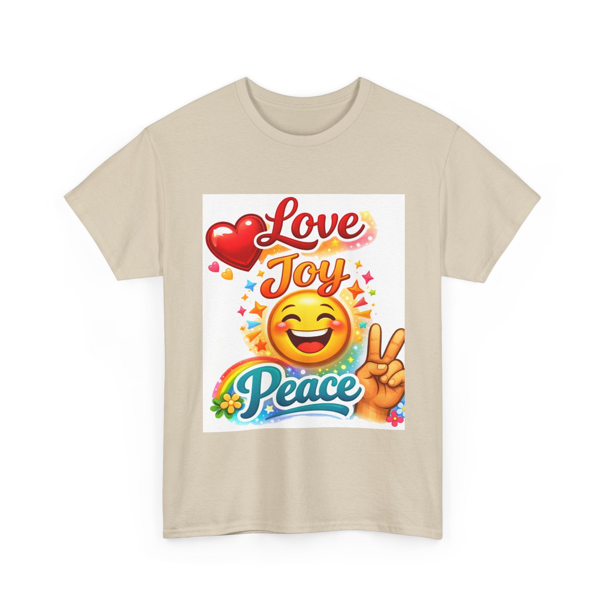 Love Joy Peace Emoji T‑Shirt — Retro Peace Sign Graphic Tee