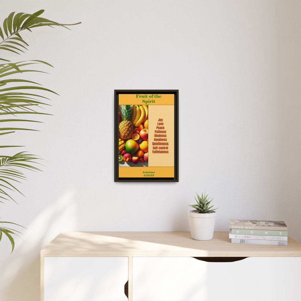 Fruit of the Spirit Framed Canvas Print — Christian Scripture Wall Art (Galatians 5:22-23)