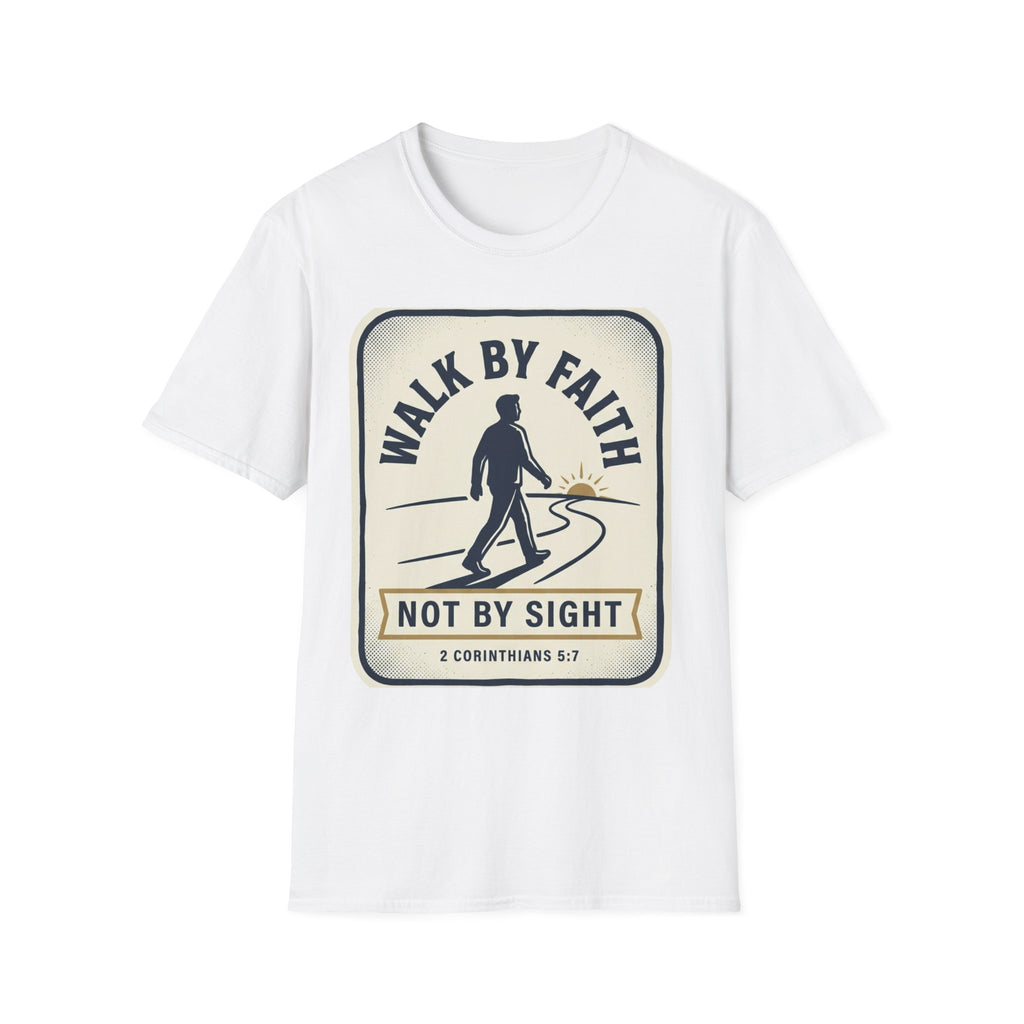 Walk By Faith Bible T-Shirt — Inspirational Christian Tee, Encouraging Faith-Based Daily Wear