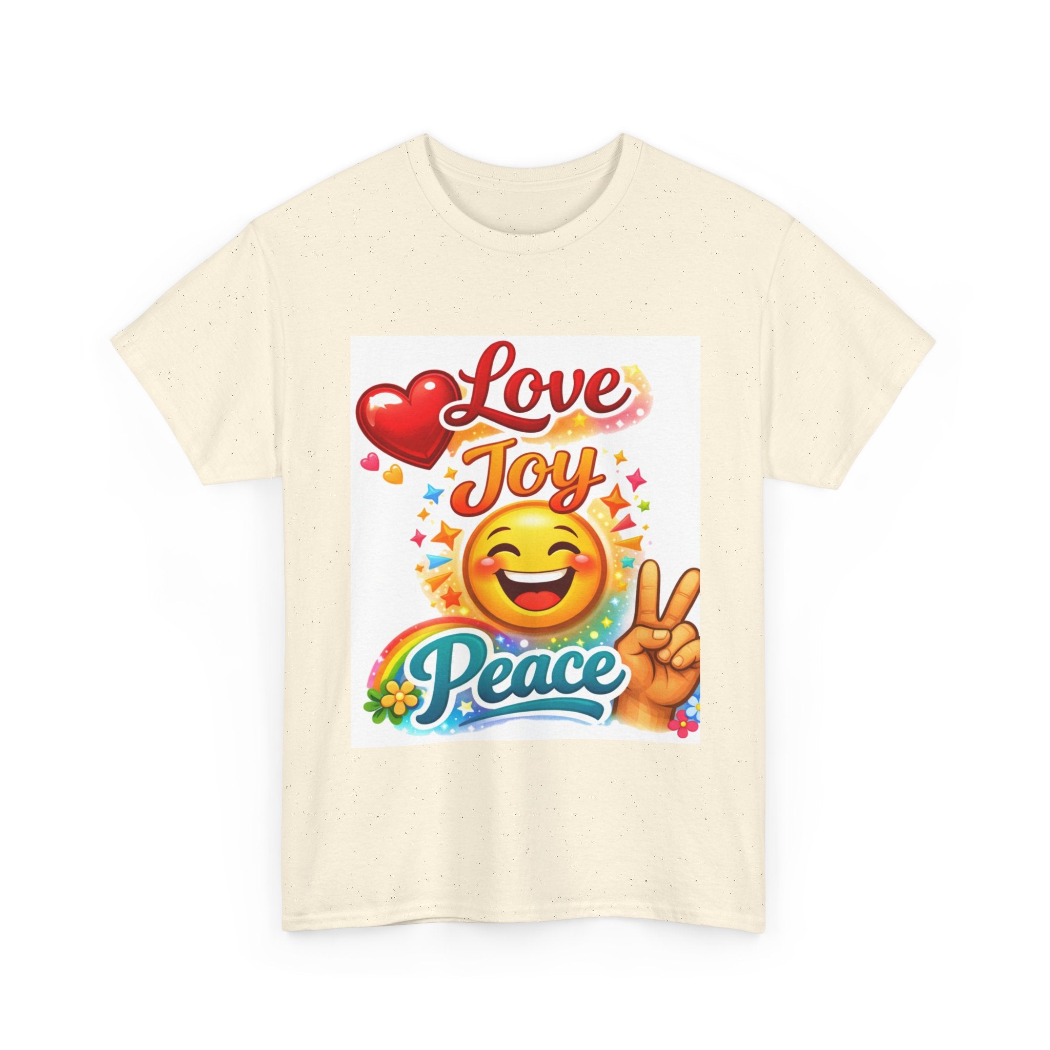 Love Joy Peace Emoji T‑Shirt — Retro Peace Sign Graphic Tee