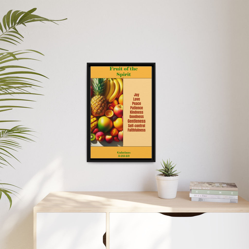 Fruit of the Spirit Framed Canvas Print — Christian Scripture Wall Art (Galatians 5:22-23)