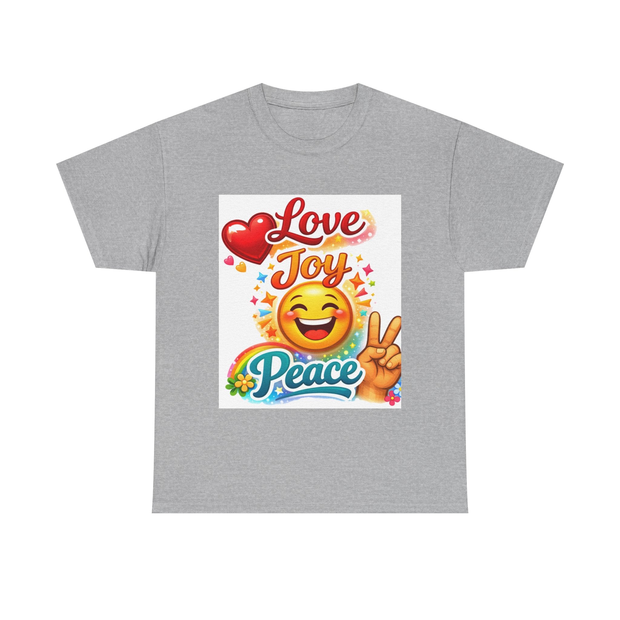 Love Joy Peace Emoji T‑Shirt — Retro Peace Sign Graphic Tee