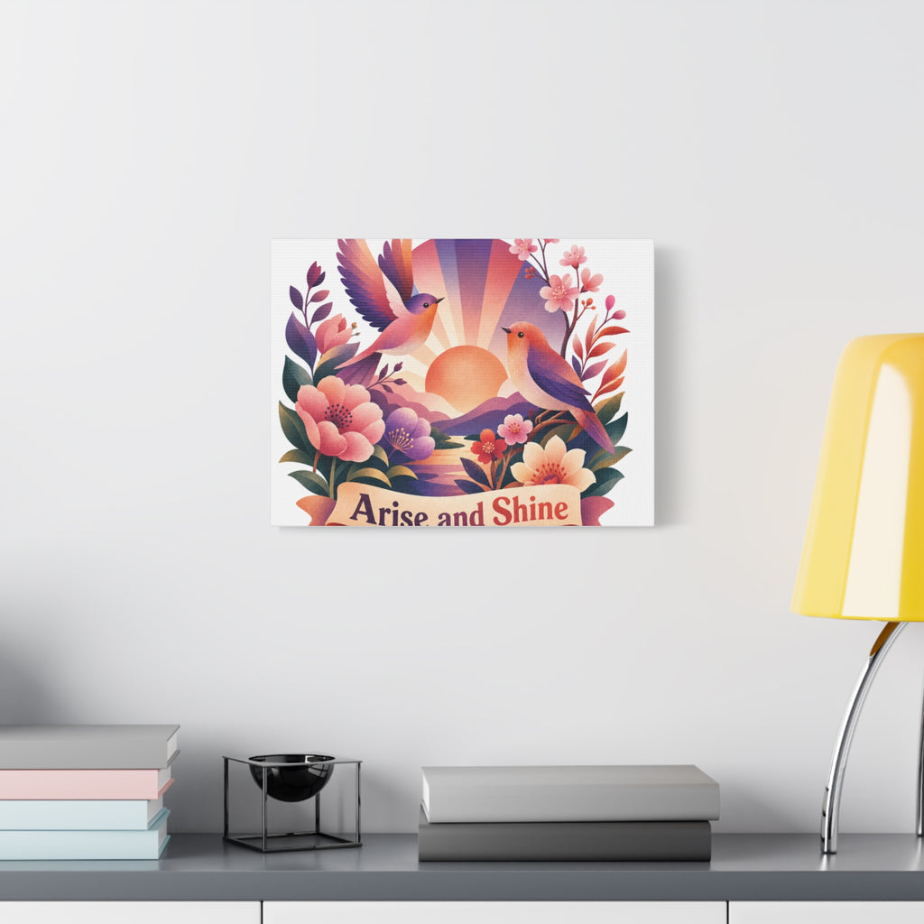 Arise and Shine Sunrise Bird Canvas