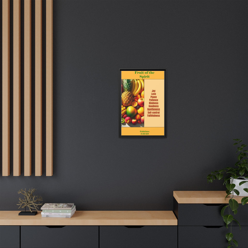Fruit of the Spirit Framed Canvas Print — Christian Scripture Wall Art (Galatians 5:22-23)