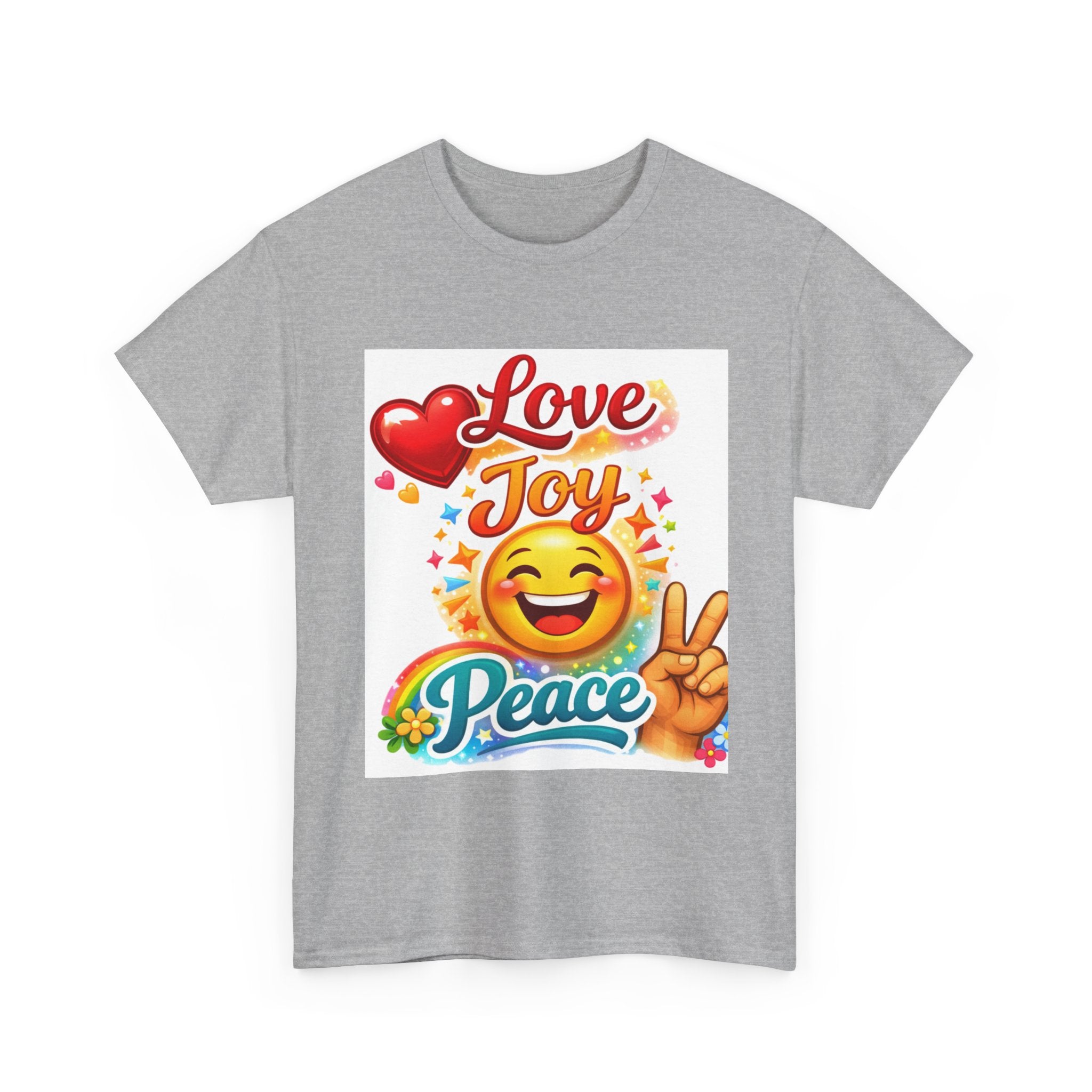 Love Joy Peace Emoji T‑Shirt — Retro Peace Sign Graphic Tee