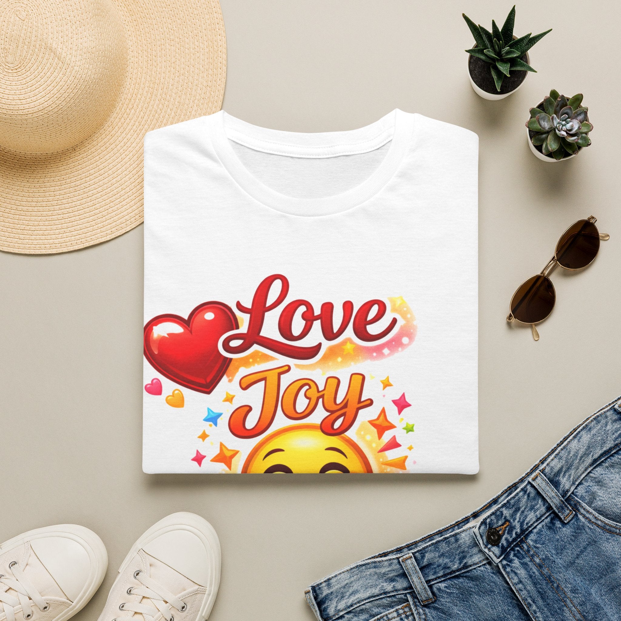 Love Joy Peace T-Shirt — Retro Emoji Heart Peace Sign Graphic Tee