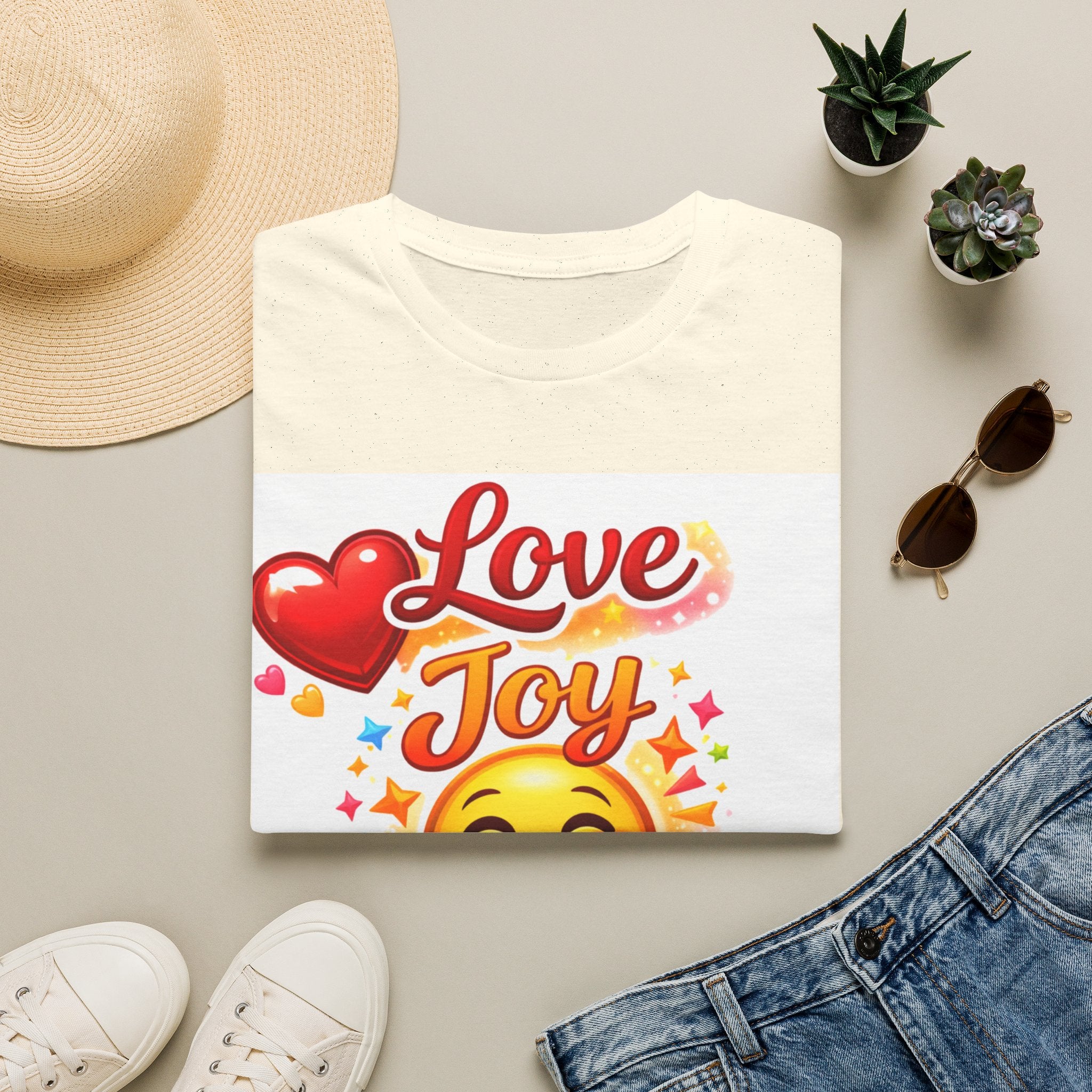 Love Joy Peace T-Shirt — Retro Emoji Heart Peace Sign Graphic Tee
