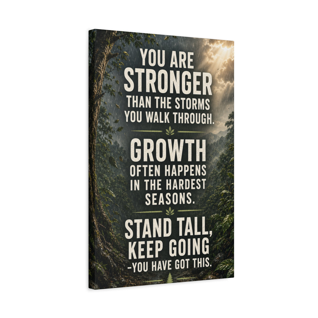 Inspirational Canvas Wall Art - "You Are Stronger" Motivational Quote