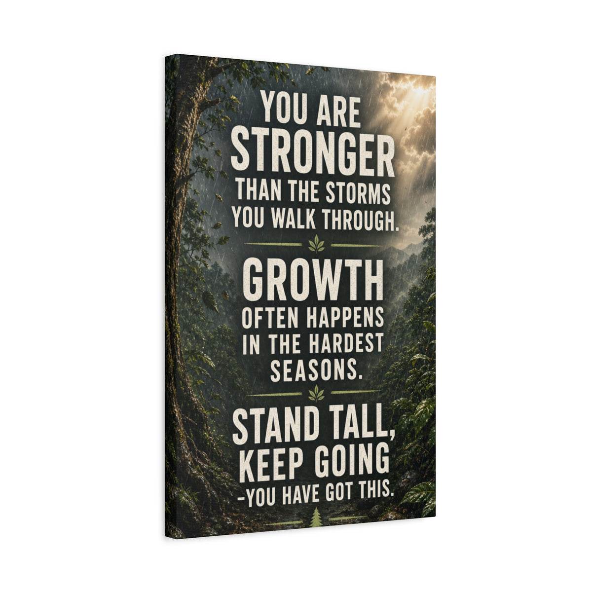 Inspirational Canvas Wall Art - "You Are Stronger" Motivational Quote